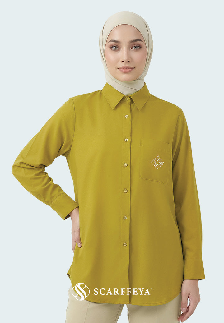 KYLA CASUAL BLOUSE (OLIVE GOLD)
