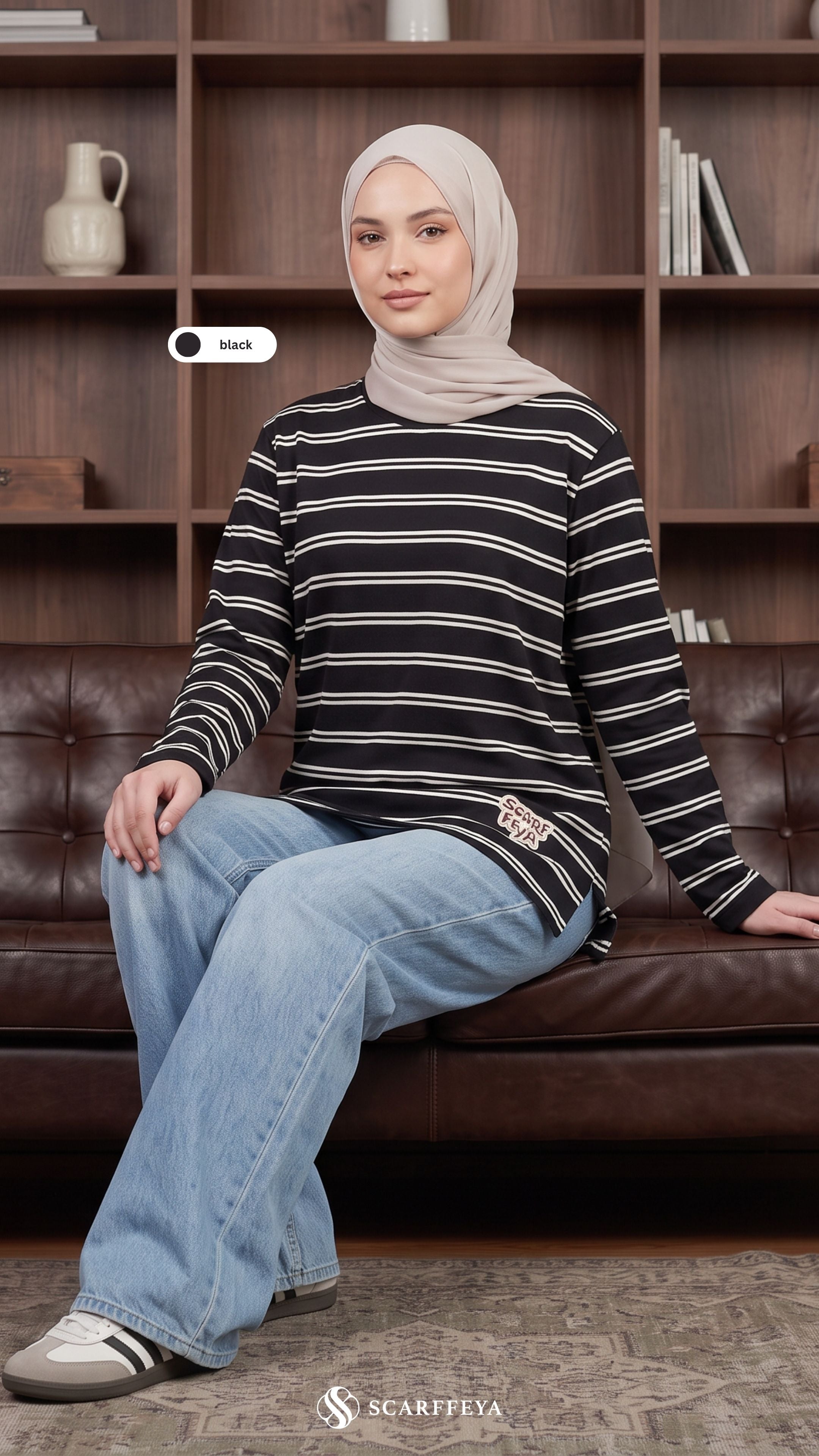 LISA STRIPE SHIRT (BLACK)
