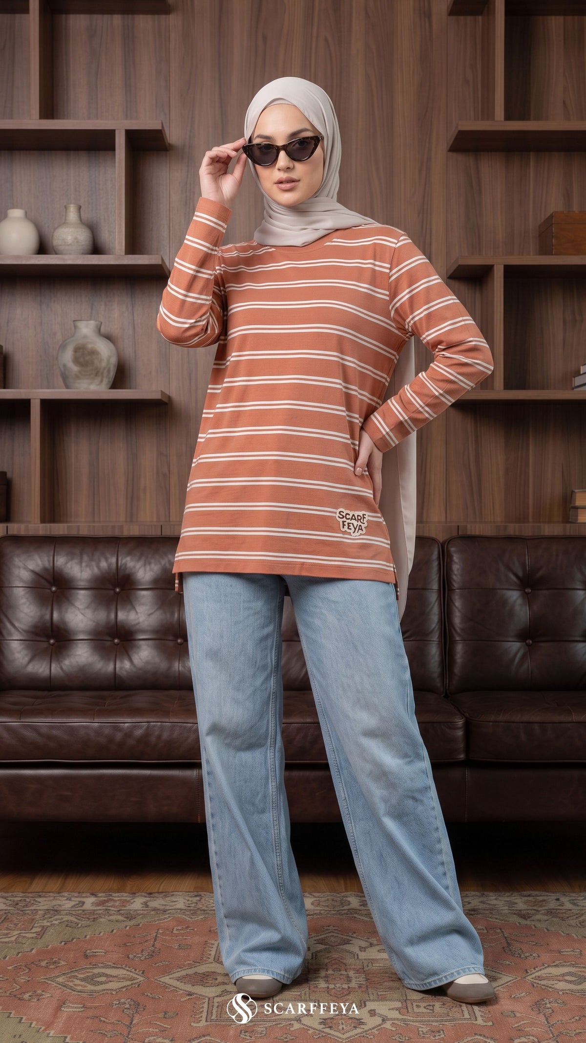 LISA STRIPE SHIRT (HAZELNUT)