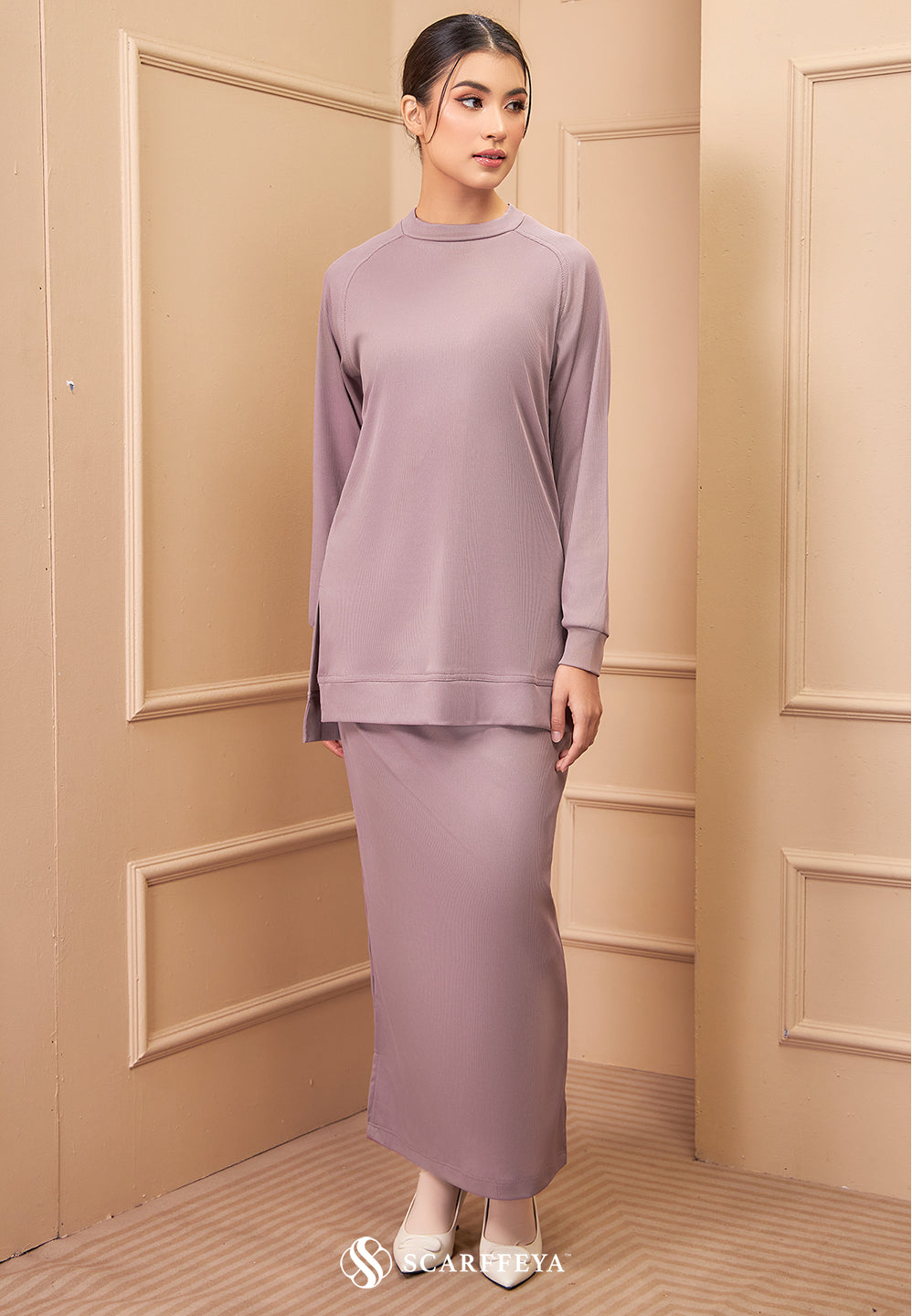 MELANY RIBBED SKIRT (PASTEL PURPLE)