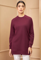 MELANY RIBBED T-SHIRT (BURGUNDY MAROON)