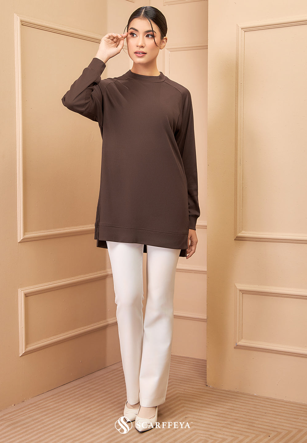 MELANY RIBBED T-SHIRT (DARK CHOCOLATE)