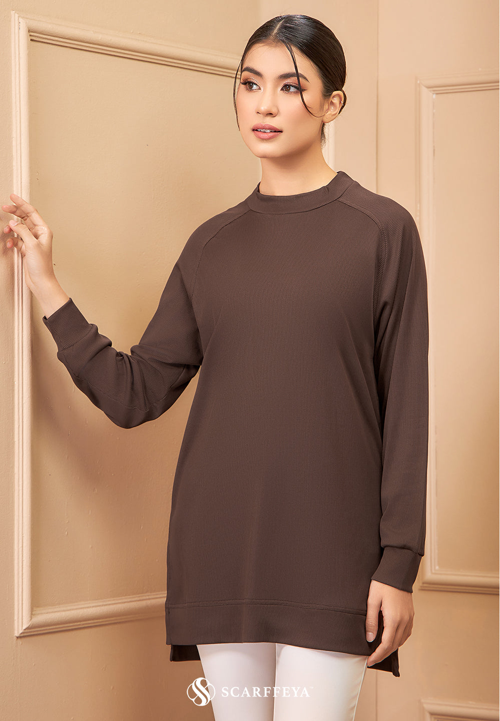 MELANY RIBBED T-SHIRT (DARK CHOCOLATE)