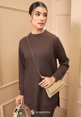 MELANY RIBBED T-SHIRT (DARK CHOCOLATE)