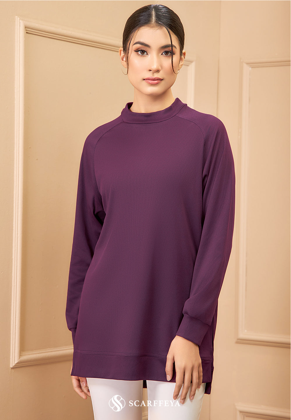 MELANY RIBBED T-SHIRT (DARK PURPLE)