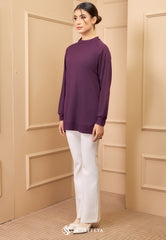 MELANY RIBBED T-SHIRT (DARK PURPLE)