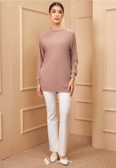 MELANY RIBBED T-SHIRT (DUSTY ROSE)