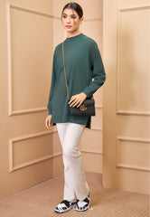 MELANY RIBBED T-SHIRT (JADE GREEN)