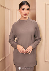 MELANY RIBBED T-SHIRT (MAUVE BROWN)