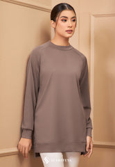 MELANY RIBBED T-SHIRT (MAUVE BROWN)