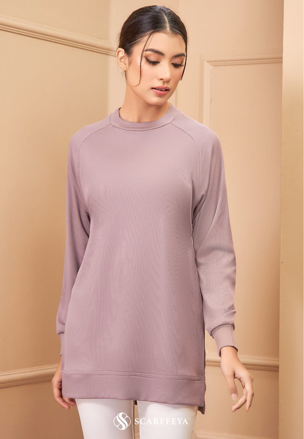 MELANY RIBBED T-SHIRT (PASTEL PURPLE)