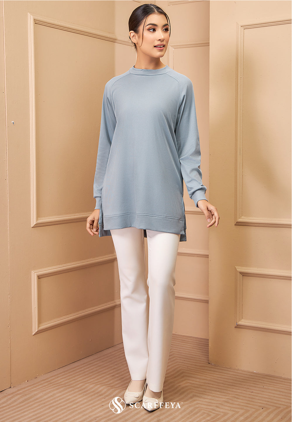 MELANY RIBBED T-SHIRT (POWDER BLUE)