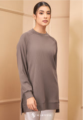 MELANY RIBBED T-SHIRT (ROSE BROWN)