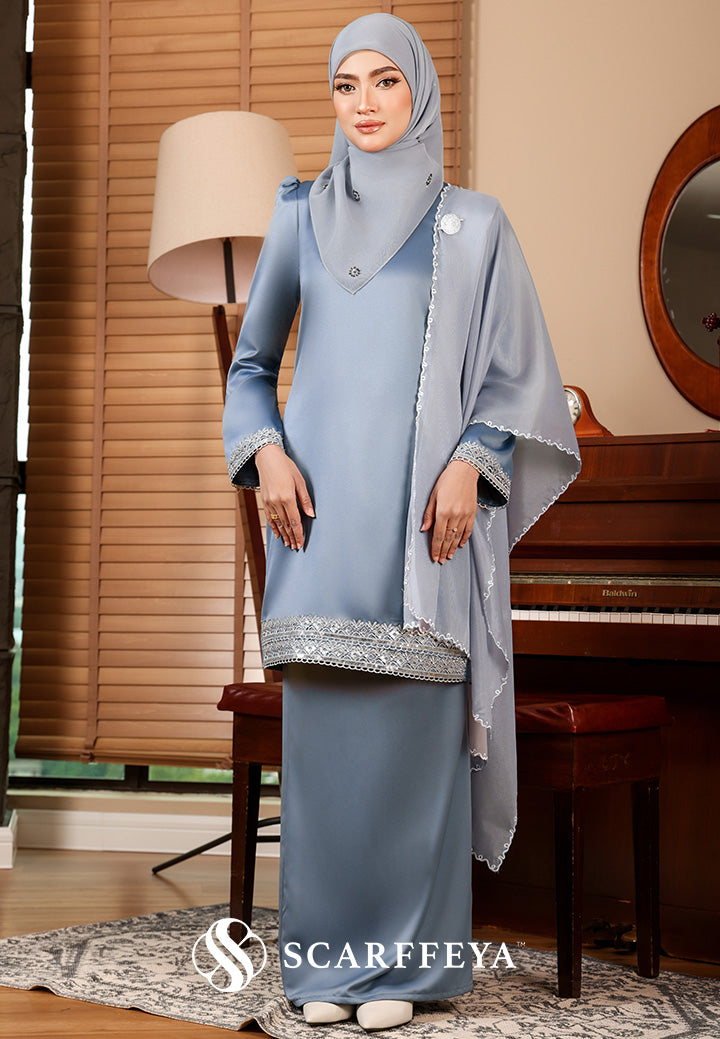 PIETRA KURUNG MODEN (ASH BLUE)