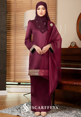 PIETRA KURUNG MODEN (BURGUNDY MAROON)
