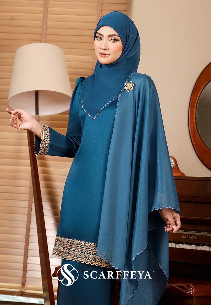 PIETRA KURUNG MODEN (TEAL BLUE)