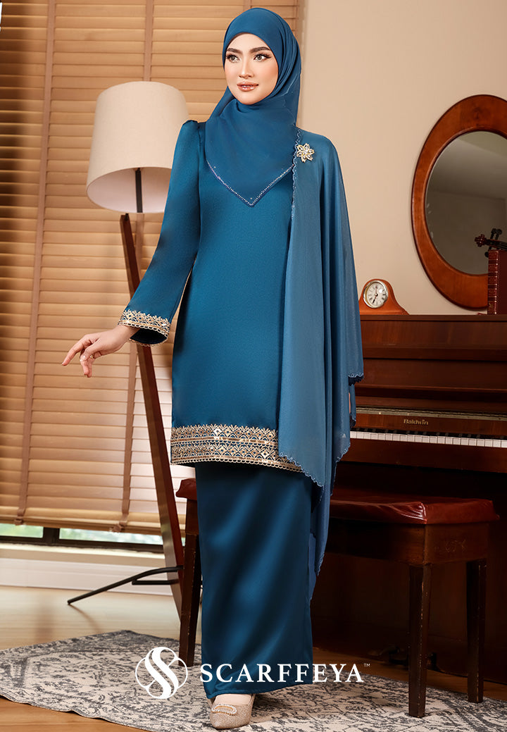 PIETRA KURUNG MODEN (TEAL BLUE)