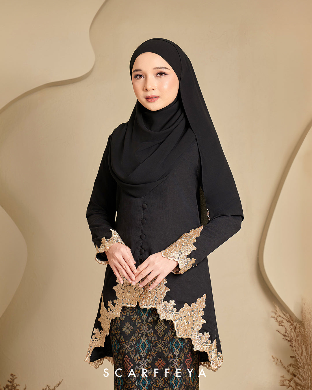 RIAU KEBAYA RANIA (RICH BLACK)