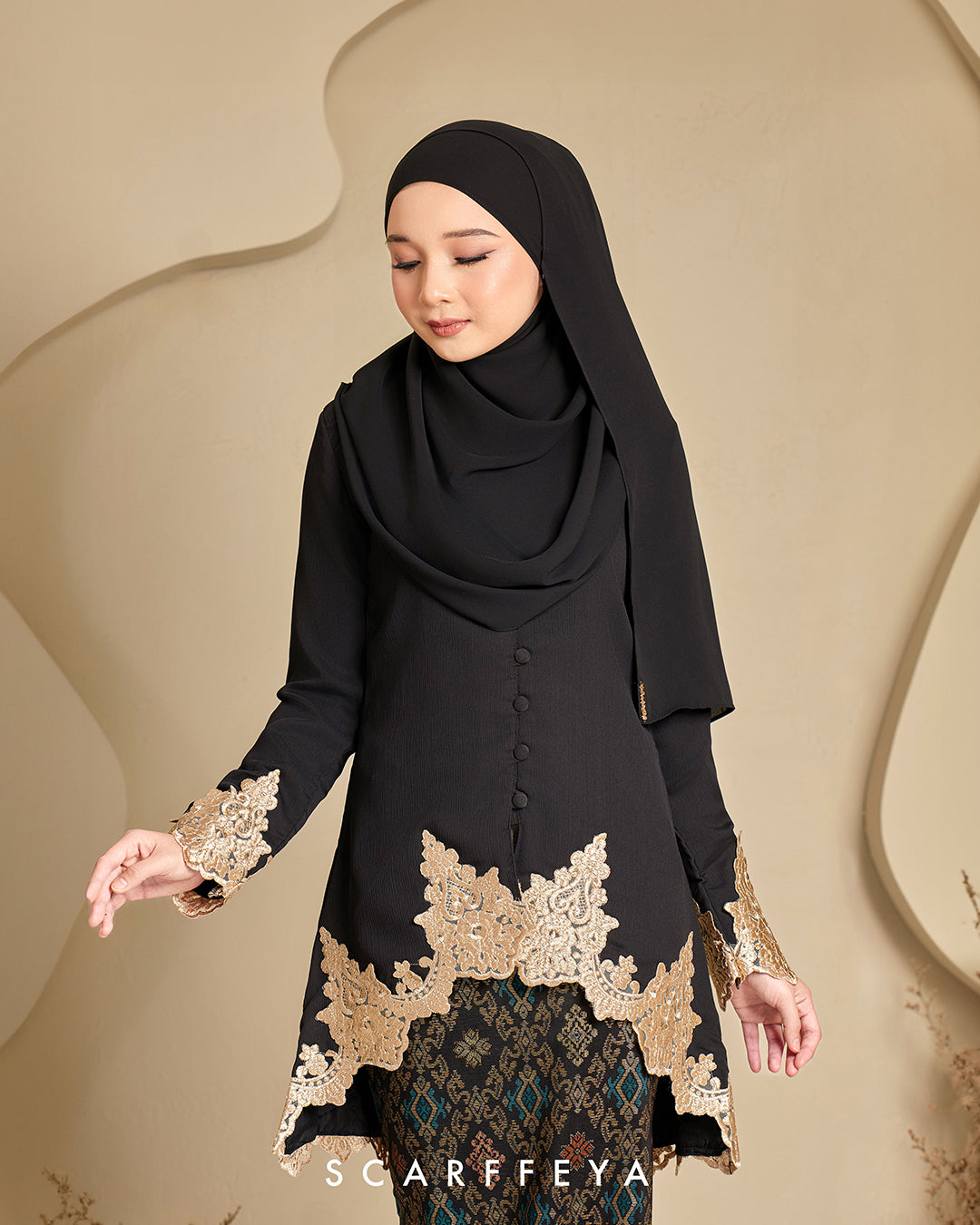 RIAU KEBAYA RANIA (RICH BLACK)