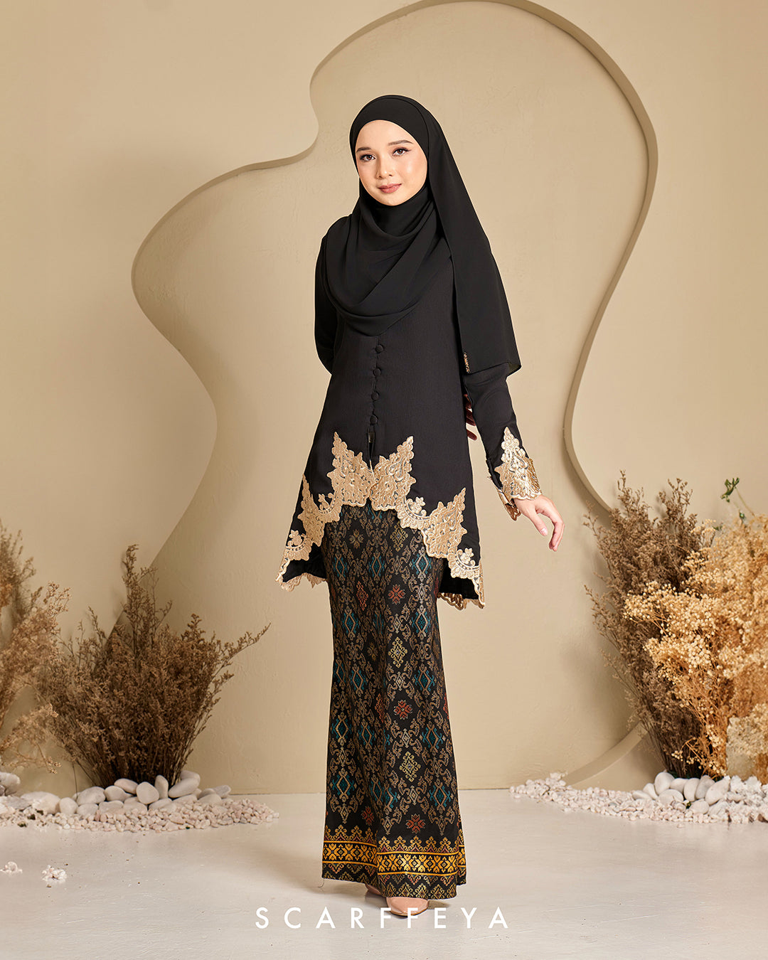 RIAU KEBAYA RANIA (RICH BLACK)