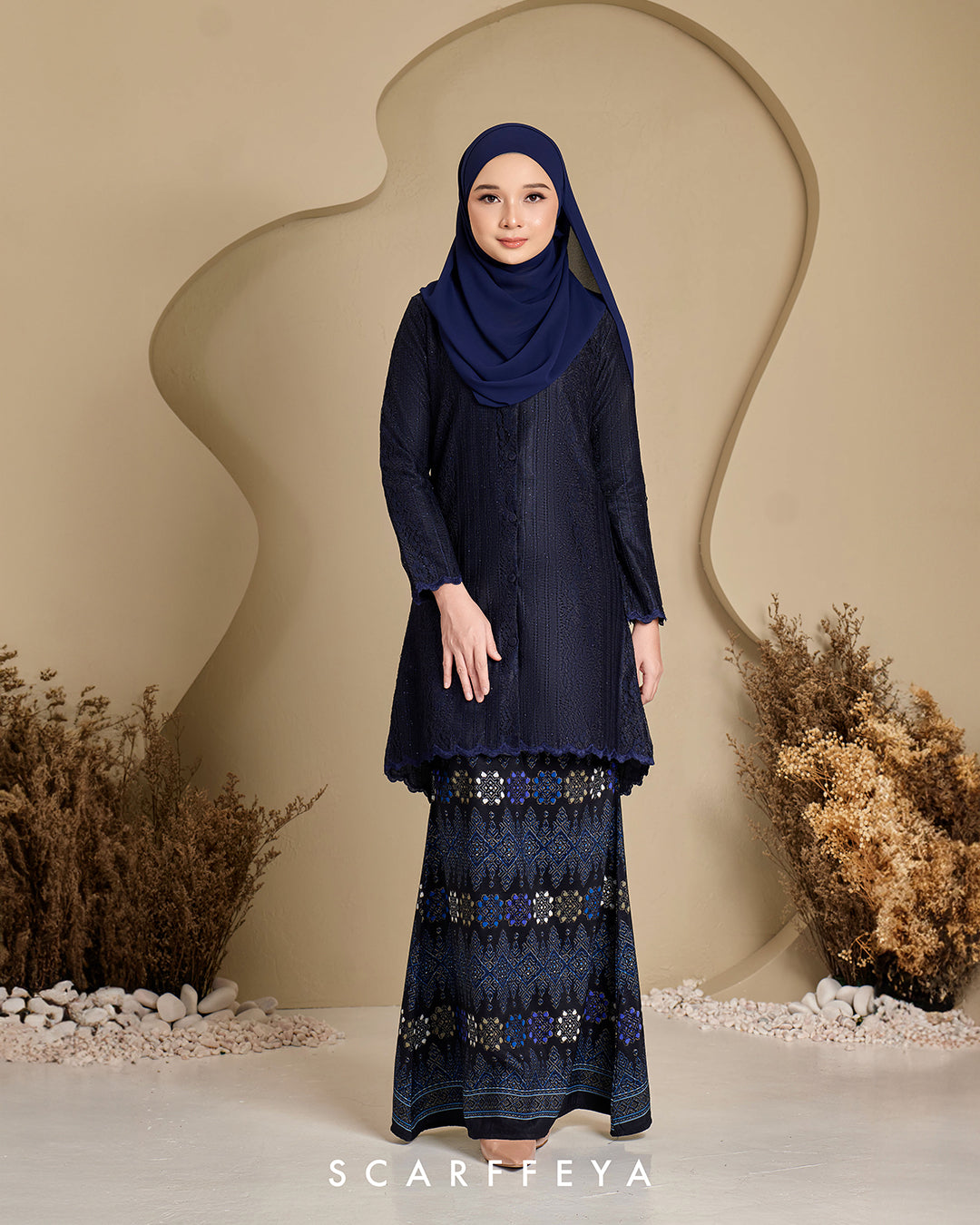 RIAU KURUNG RATNA (NAVY BLUE SONGKET) – Scarffeya Malaysia's