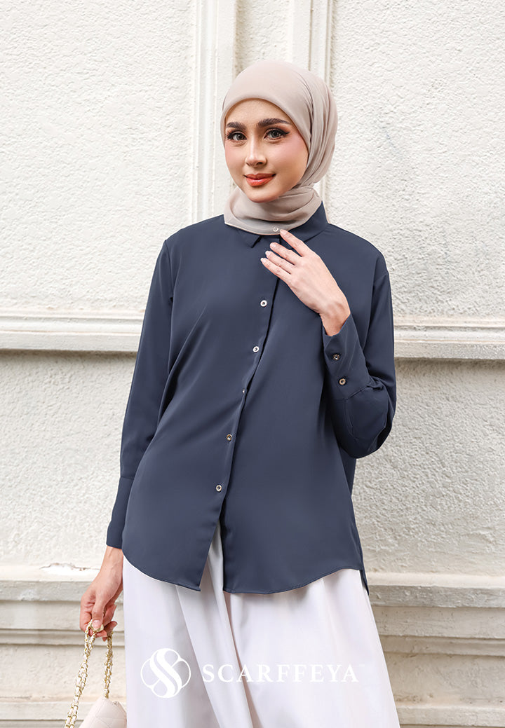 RHEA BLOUSE (STEEL BLUE)