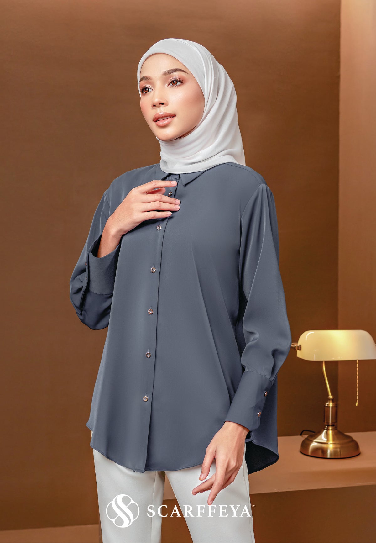 RHEA BLOUSE (STERLING BLUE)