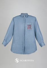 SHEA CASUAL BLOUSE (ASH BLUE)