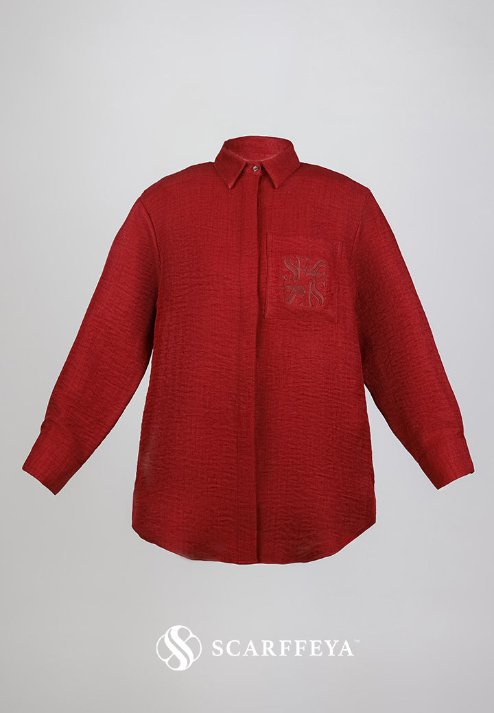 SHEA CASUAL BLOUSE (BURGUNDY MAROON)