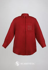 SHEA CASUAL BLOUSE (BURGUNDY MAROON)