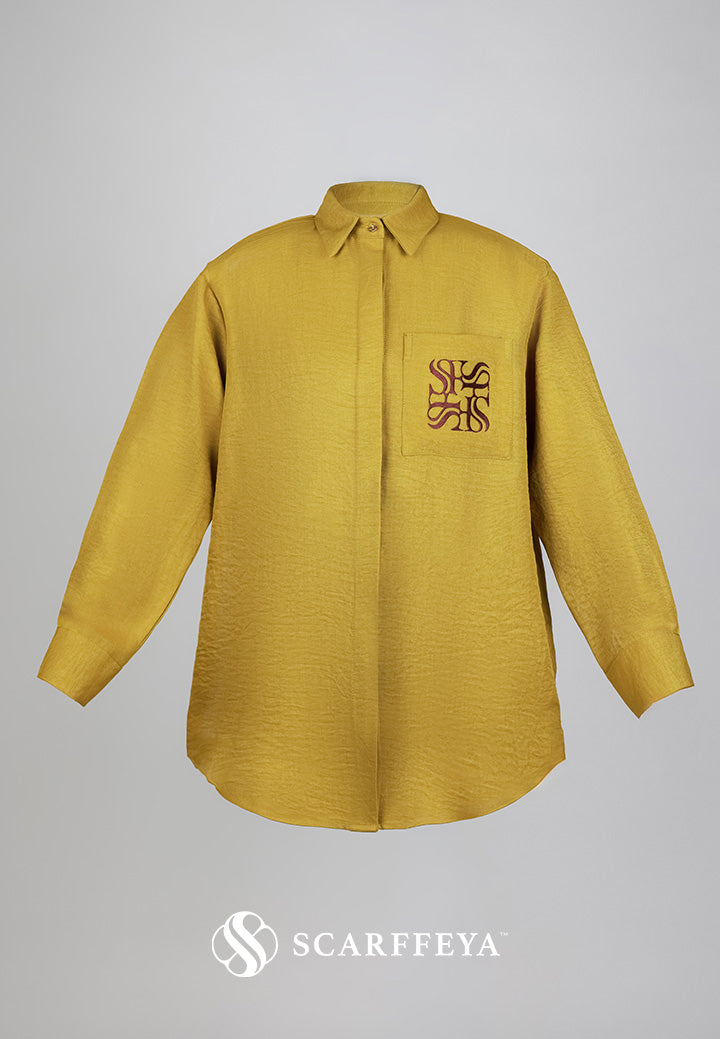 SHEA CASUAL BLOUSE (OLIVE GOLD)