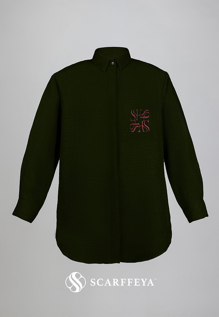 SHEA CASUAL BLOUSE (OLIVE GREEN)