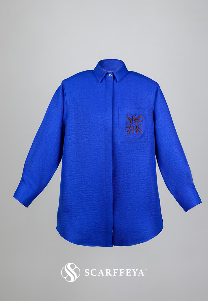 SHEA CASUAL BLOUSE (ROYAL BLUE)