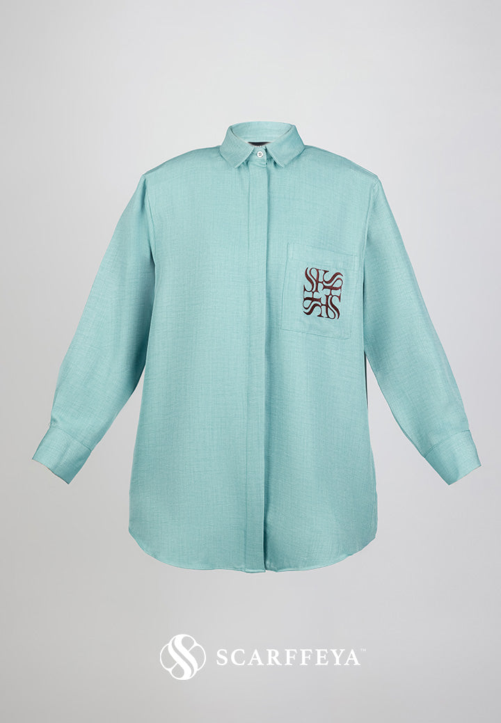SHEA CASUAL BLOUSE (TIFFANY BLUE)
