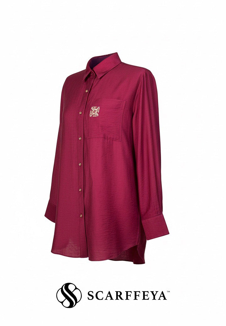 TARA CASUAL BLOUSE (DEEP FUSCHIA)