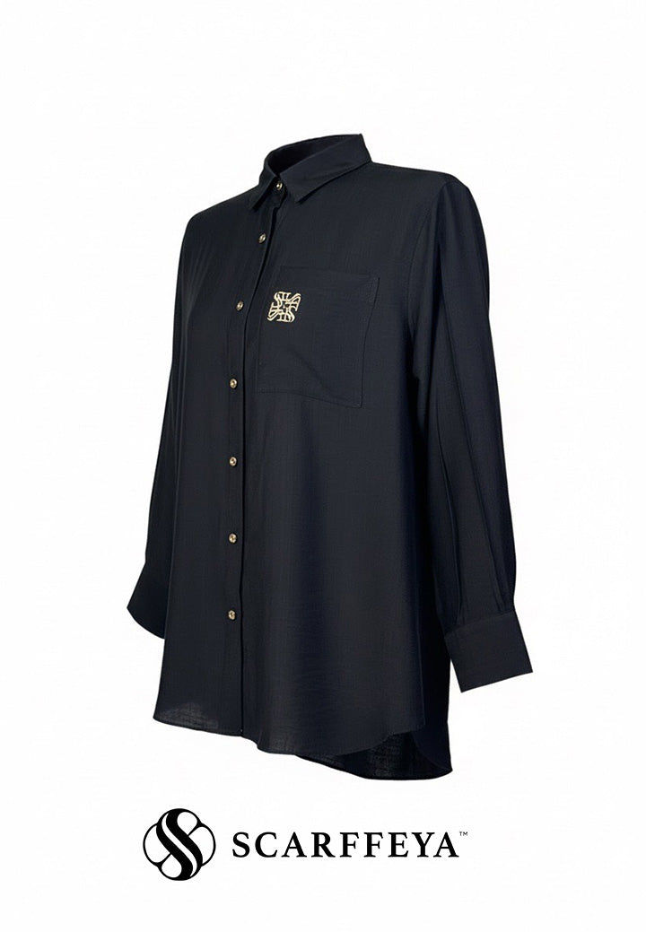 TARA CASUAL BLOUSE (MODERN BLACK)