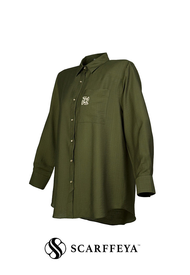 TARA CASUAL BLOUSE (OLIVE GREEN)