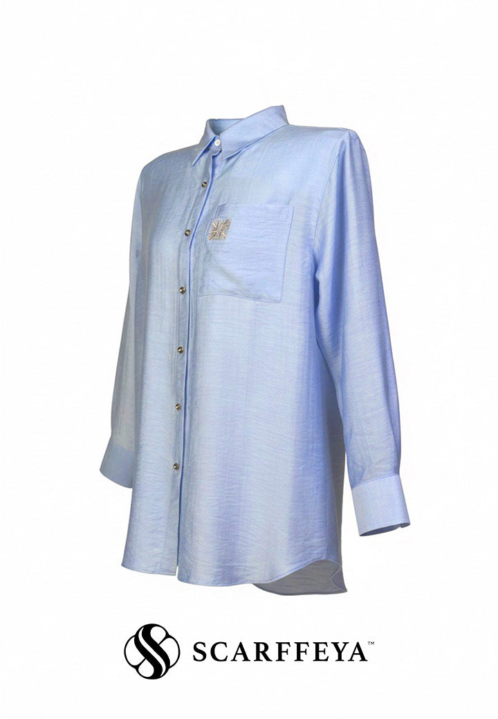 TARA CASUAL BLOUSE (POWDER BLUE)