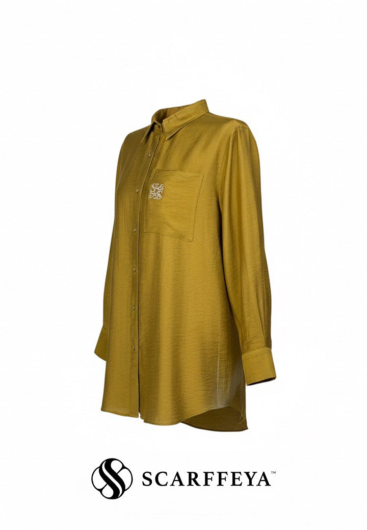TARA CASUAL BLOUSE (OLIVE GOLD)