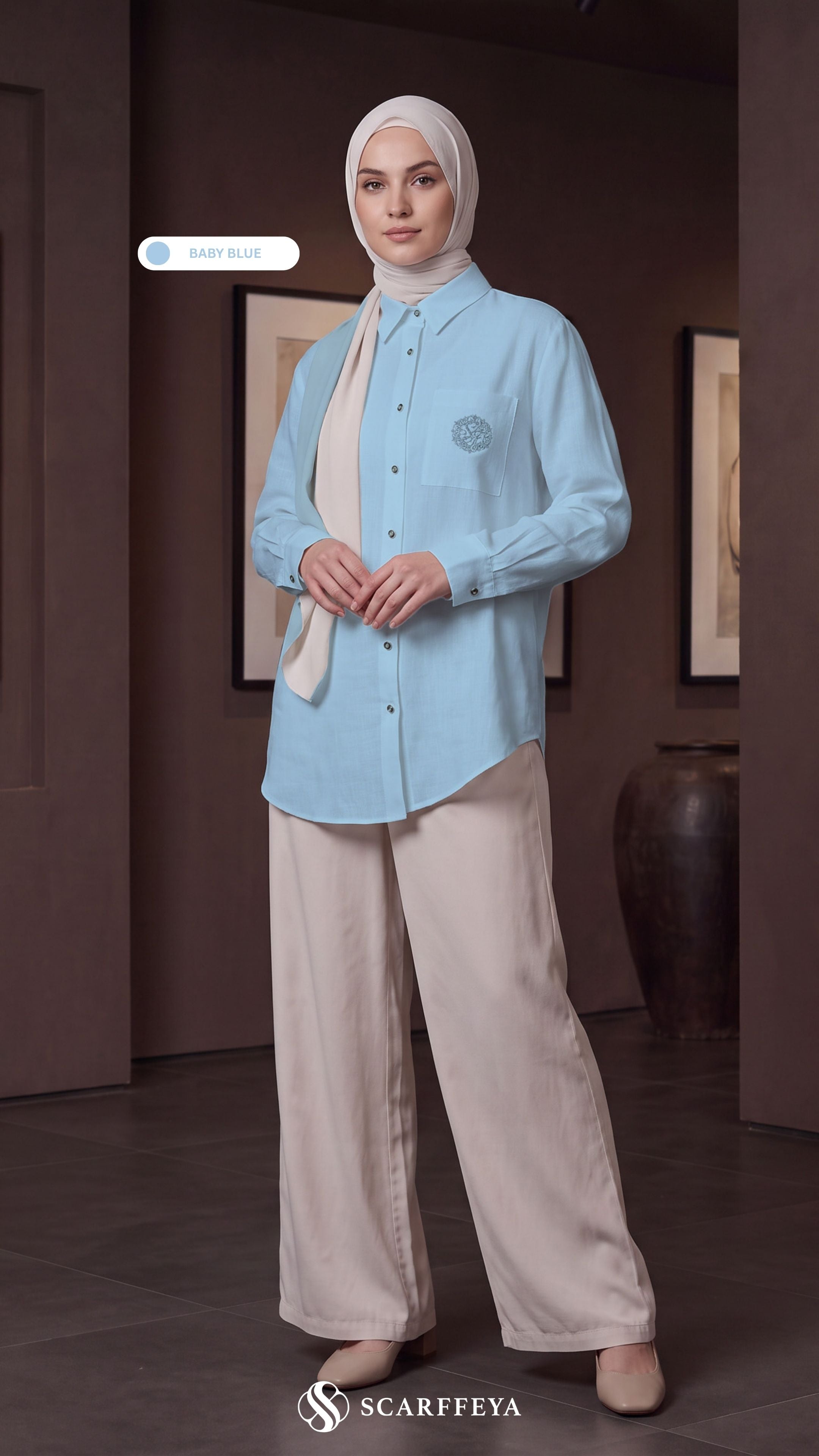 TESSA LINEN SHIRT (BABY BLUE)