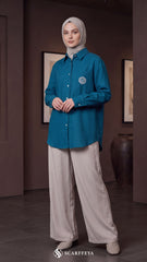 TESSA LINEN SHIRT (JADE TEAL)