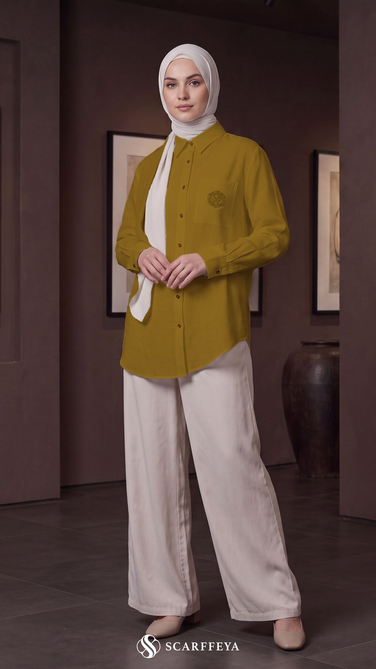 TESSA LINEN SHIRT (MUSTARD GOLD)