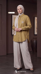 TESSA LINEN SHIRT (OLIVE GOLD)