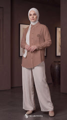 TESSA LINEN SHIRT (SADDLE BROWN)