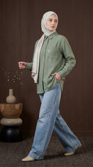 TARA CASUAL BLOUSE (MATCHA GREEN)