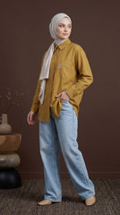 TARA CASUAL BLOUSE (OLIVE GOLD)