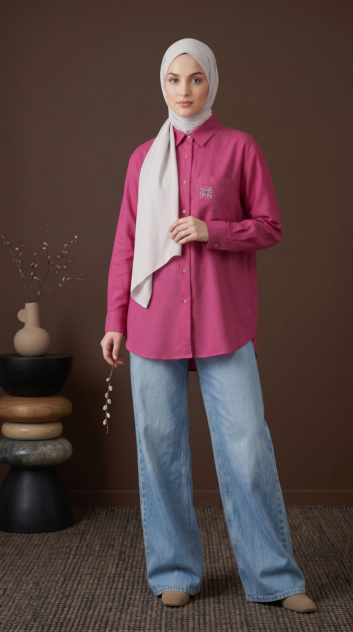 TARA CASUAL BLOUSE (SHOCKING PINK)