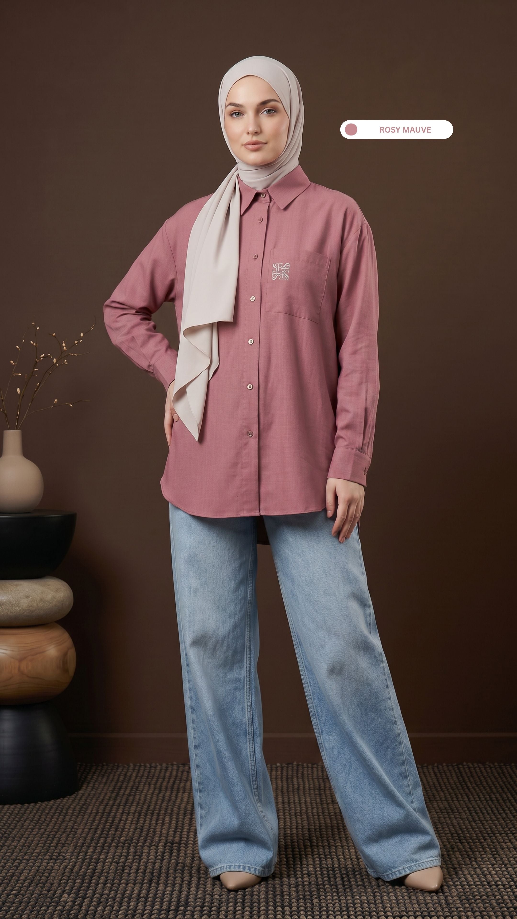 TARA CASUAL BLOUSE (ROSY MAUVE)