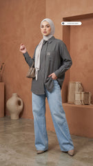 TARA CASUAL BLOUSE (STERLING GREY)