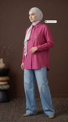 TARA CASUAL BLOUSE (SHOCKING PINK)